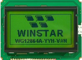 WG12864A-NYG-VN - LCD Graphic Display Module, 128x64, Yellow / Green, STN Positive, Reflective