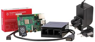 RPI4-MODB HDMISK-BLK4GB - Raspberry Pi 4 4GB Starter Kit, Black