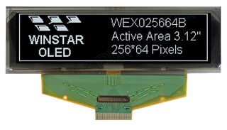 WEX025664BWAP3N00000 - OLED Graphic Display Module, 256x64, White / Monochrome, Passive Matrix