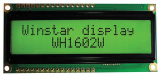WH1602W-YYH-JTK# - TFT LCD Display Module, 16 x 2 Character, Yellow / Green, STN Positive, Transflective