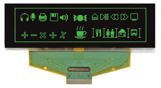 WEX025664BGAP3N00000 - OLED Display Module, 256 x 64 Dots, Passive Matrix, Green