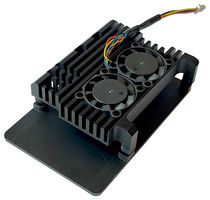 RPI5C03B - Raspberry Pi 5 Aluminium Armour Case with Dual Fans, Black