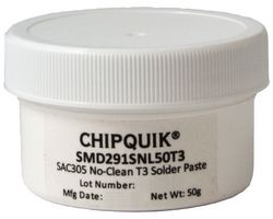 SMD291SNL50T3 - No-Clean Lead-Free Solder Paste Jar, Sn96.5/Ag3/Cu0.5, T3 Mesh, 50g