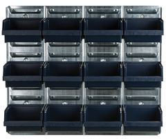 BINKIT 12 - Wall Mounted Louvred Storage Panel with 12 Bins
