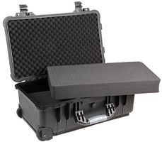 D03137 - Black Water Resistant Case with Wheels and Foam Insert - 355mm x 560mm x 230mm