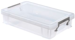 S20M055 - 5.5L Clear Allstore Flat Storage Box - 90mm x 255mm x 400mm