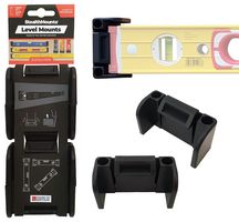 OM-LM-BLK-2 - Spirit Level Wall Storage Mount Holder - Black, 2 Pack