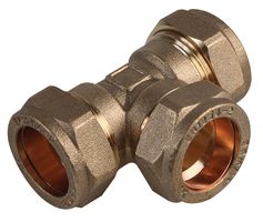 21051336 - 22mm x 22mm x 22mm Brass Compression Equal Tee Fitting