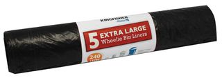 BB5WB - 240L Extra Large Wheelie Bin Liners, 5 Pack - Black