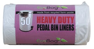 226 - 30L Heavy Duty Pedal Bin Liners, 50 Roll - White
