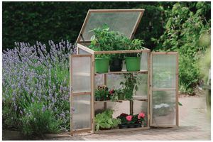 8896 - Garden Wooden Growhouse / Mini Greenhouse, Natural