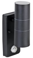 18968 - Up/Down PIR Wall Light, Black, IP44
