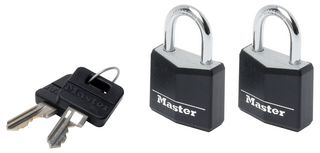 9130EURTBLK - 30mm Covered Aluminium Keyed Alike Padlocks, 2 Pack