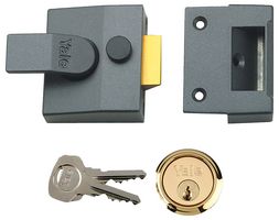 P-85-DMG-PB-40 ENAMEL - P85 Deadlocking Security Night Latch Lock, Enamel - 40mm Backset