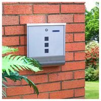 GH452 - Wall Mounted Lockable Letterbox, Silver