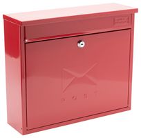 701557 - Elegance Wall Mounted Stainless Steel Post Box, Red