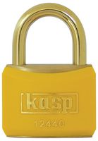 K12440YELD - 40mm Brass Padlock with Yellow Plastic Coating and Double Bolted Locking Mechanism