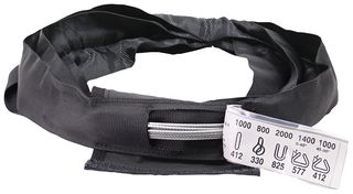 ESR01-01SK - 1ton 1m Soft Steel Black Round Sling for Lifting and Rigging - RIGG009