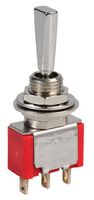 1MS4T6B11M1QE - Panel Mount Flat Toggle Switch, SPDT, (On)-Off-(On), Momentary, 5A, Silver Contacts