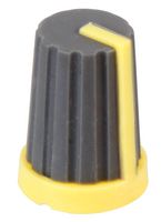 CR-MS-2 - Knob, Soft Touch, Spline Shaft, Grey / Yellow