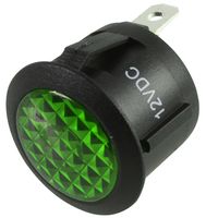 PELR0244 - Illuminated Indicator, 12V, Green, Round