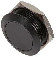 RJS1N1LP-19M-F-BLK-67J - Vandal Resistant Momentary Switch, 24V DC, 0.3A, 1NO / SPST, Micro Travel, Black, 19mm