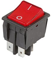 SX8211881G210093 - Rocker Switch, Red, Illuminated, DPST, 250V AC, 16A