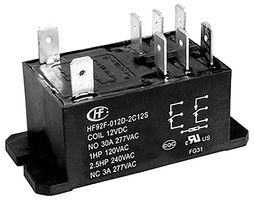 HF92F-012D-2C21S - 2 Pole Miniature Intermediate Power Relay, 2CO, 12V DC, 6A