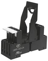 18FF-4Z-C4 + 18FF-H4 + 18FF-M1 - DIN Rail Relay Socket with Plastic Retainer, 250V AC, 7A