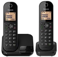 KXTGC412EB - Twin Cordless Phones with LCD Display and Call Block, Black