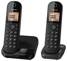 KXTGC412EB - Twin Cordless Phones with LCD Display and Call Block, Black