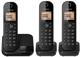 KXTGC413EB - Trio Cordless Phones with LCD Display and Call Block, Black
