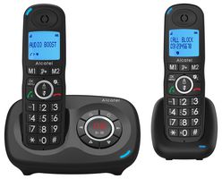 XL595B Voice Cordless Phone with Answer Machine and Call Block, Twin