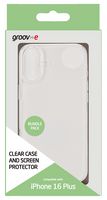 GVMP188 - Clear Shell Case and Screen Protector Bundle for iPhone 16 Plus