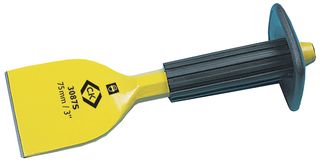 T3087S 3 - 75mm Brick Bolster Chisel with Rubber Grip and Precision Ground Cutting Edges