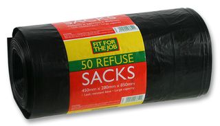 FFJRS50 - Polythene Bin Liners - 450mm x 280mm x 850mm, 50 Pack