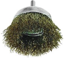 51950003 - 3" Brass Plated Wire Cup Brush with 1/4" Shank