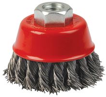 51960025 - 2 1/2" Knotted Wire Cup Brush used with M14 Thread Angle Grinder