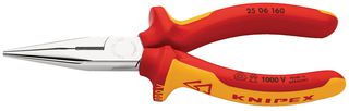 25 06 160 - 6.3" (160mm) VDE Insulated Long Nose Side Cutting Pliers