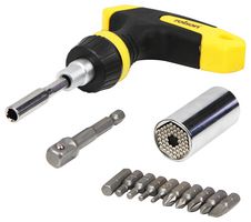 28234 - Ratchet T-Handle Screwdriver, Screwdriver Bits & Universal Socket, 14 Piece