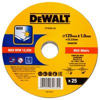 DT20594-QZ - 5" (125mm x 1mm x 22.23mm) Angle Grinder Inox Metal Cutting Discs, 25 Pack
