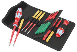 05006631001 - Kraftform Kompakt VDE Insulated Extra Slim Stainless Interchangeable Screwdriver Set, 17 Piece