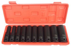 01151002 - 1/2" Drive Metric Deep Impact Socket Set, 10 Piece