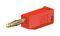 22.1004 + 22.2030-22 - 2mm Stackable Banana Plug, 10A, 60V, Red, 5 Pack