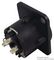 NC3MD-LX-BAG - XLR Plug, 3 Pole, Chassis, Black