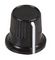 CP-LB12-6-1D - 12mm Instrument Knob, Black with Black Top, 3.2mm Round Shaft