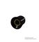 CP-LB16-5-2D - 16mm Instrument Knob, Black with Grey Top, 6.4mm Round Shaft