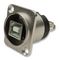 CP30111 - USB 2.0 B to A Horizontal Feedthrough Panel Mount Connector, CSK hole, Silver Metal XLR Frame