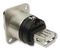 CP30111 - USB 2.0 B to A Horizontal Feedthrough Panel Mount Connector, CSK hole, Silver Metal XLR Frame