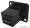 CP30200G - HDMI Feedthrough Panel Mount Connector, CSK hole, Black Plastic XLR Frame